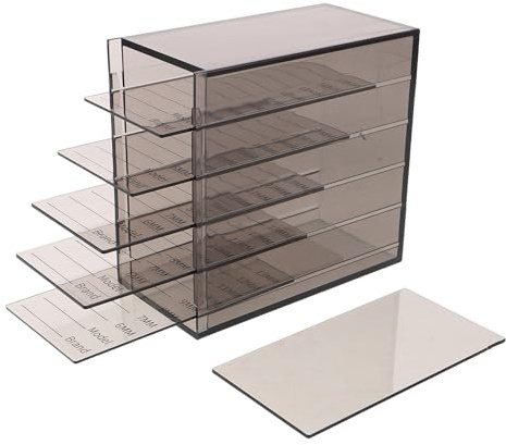 JOINPAYA Organisateur de Rangement pour Faux Cils à 5 Niveaux, Boîte Acrylique Noire Translucide, Étui Portable pour Extensions de Cils, Rangement Professionnel pour Accessoires de Pose,