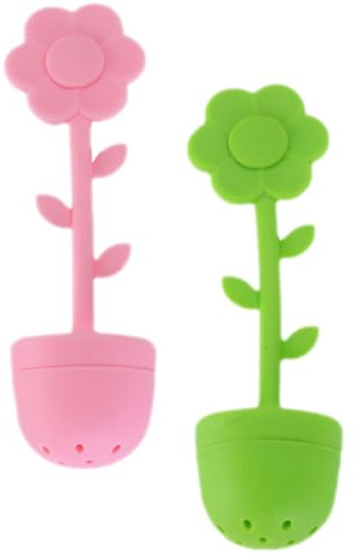 MUELODSIC Infuseur à Thé Silicone Original Lot de 2 Boule à Thé en Vrac Adapté pour Famille Amis et Bureau Couleur Aléatoire