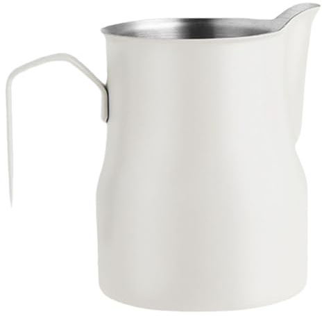 Milk Frother Pitcher 350ml in Acciaio Inox 304 con Beccuccio Antigoccia e Manico Ergonomico - Perfetto per Latte Art Precisa, Uso Domestico e Caffetteria Bar