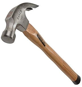 Bahco 42720 Claw Hammer Hickory Handle 20OZ, Silver/Brown