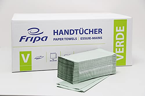 Fripa Verde Handtuchpapier 1lagig, 20x250 Tücher, 100% Recycling, V-Falz, grün