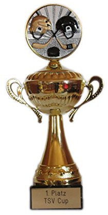RaRu Eishockey-Henkelpokal mit Resin-Emblem, Gravur