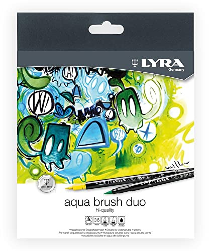 LYRA Aqua Brush Duo, Rotulador doble punta, estuche 36 unidades