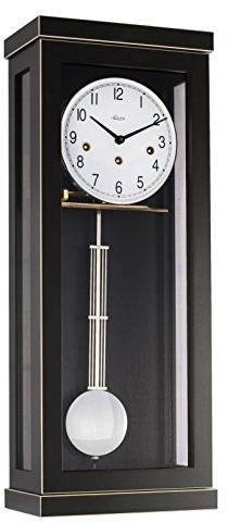 Hermle 70989-740341 Progressistische Wanduhr 4 4 Westminster, Schwarz 57 cm x 22,5 cm x 13 cm