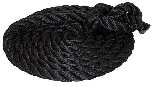 Tauwerk 16mm - Farbe: schwarz 3-litzig gedreht Leine Schnur Festmacher Rope Tau Seil Allzweckseil Reepschnur Lirolen-Tauwerk PP-Multifil, 3-schäftig gedreht (Länge 50mtr.)