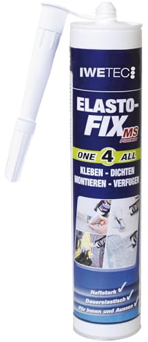 IWETEC ELASTO-FIX MS Polymer Kleb- & Dichtstoff 290ml | Transparent | Lösungsmittelfreier Montagekleber | Hohe Anfangshaftung auf feuchtem Untergrund | UV-beständig & überlackierbar