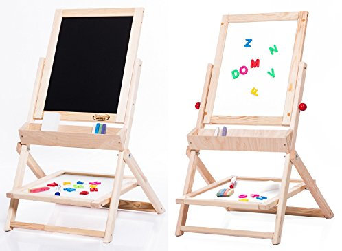 AZZAP DREHKINDERTAFEL Kindertafel Maltafel Magnettafel Papierrolle Abakus Zubehör Schreibtafel Standtafel Kreidetafel OLA_O