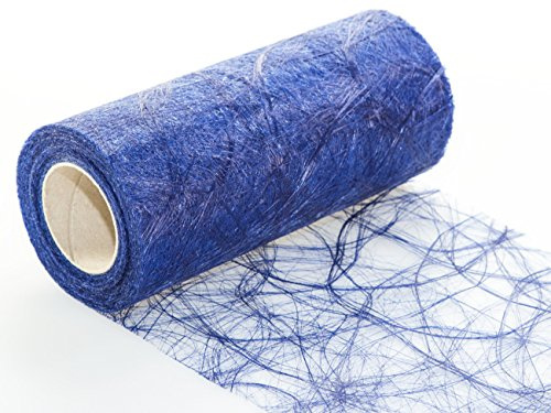 Protinam Sizoweb 20cm x 25m Tischläufer Tischband in Dunkelblau zur Dekoration wie Sommer, Ostern, Weihnachten oder Hochzeiten abgelängt (25m, dunkel-blau 7570)