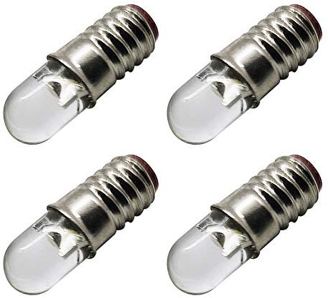 Ruiandsion Lampadina LED E5 bianca 12V E5 E5 E5.5 con base a vite per luci Modle Train (confezione da 4)