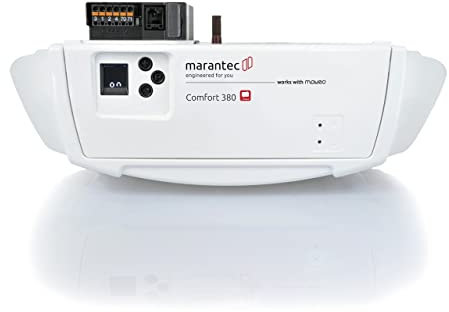 Marantec Comfort 380 Garagentorantrieb, Set inkl. 2 Handsender, elektrischer Torantrieb für Garagentore, Sektionaltore und Schwingtore, Weiß