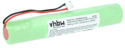 vhbw Akku kompatibel mit Hurricane Spin Scrubber | Staubsauger Home Cleaner Heimroboter (2000mAh, 3,6V, NiMH)