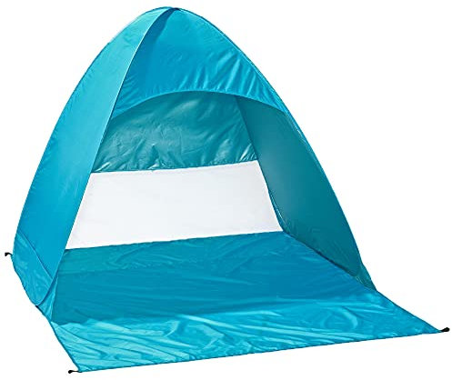 CelinaSun Strandzelt PES UPF 50+ UV Schutz 4 Personen blau Outdoor Strandmuschel Pop Up Wurfzelt Automatik mit Heringe