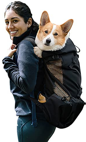 Galatée Hundetragerucksack, Tragbarer Verstellbarer Hunderucksack, Belüfteter Haustiertragerucksack, Haustierrucksack Zum Wandern Im Freien Wandern Bergsteigen Reisen(L, Schwarz)