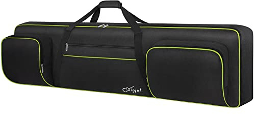 SNIGJAT Keyboard-Tasche mit 88 Tasten, weich, mit gepolsterten | Gepolsterte Klaviertasche mit Griff, Keyboard-Gigbag mit 3 Taschen für Blattständer, Pedale, Kabel (Größe: 135,9 x 35,1 x