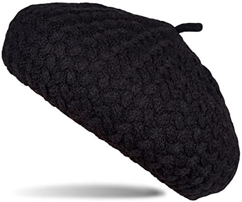 styleBREAKER Damen Baskenmütze Flechtmuster Strick | Französisches Barett (Béret) für den Winter. Eingearbeitetes Band zur Größenregulierung für bis zu 58 cm Kopfumfang.