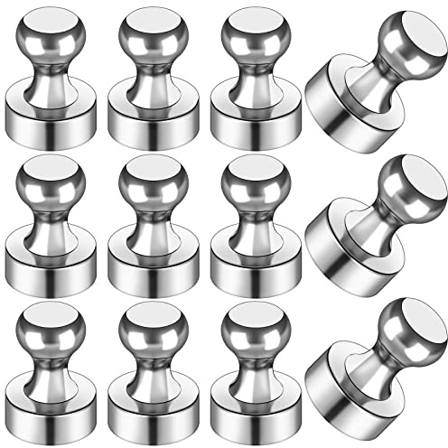 LOVIMAG Fridge Magnets 12Pcs Refrigerator Whiteboard Small Strong Magnet Classroom Kitchen Accessories Decorative Locker Set Decor Must Haves Office Calendar Refrigerador Magnetic Cute Crafts Silver