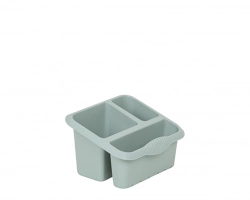 Aurora High-Grade Plastic Sink Tidy Cutlery Drainer Holder Caddy, Silver Sage