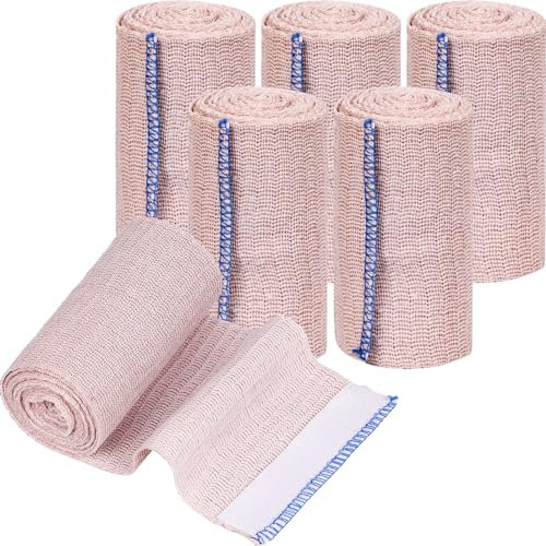 Premium Compression Bandage Self-Closing Elastic Bandage Wrap for Wrist Ankle Hand Knee Elbow Shoulder Feet Injuries Washable and Reusable Self Adhesive Elasticated Bandage（6 Pack）
