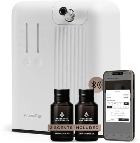 AromaPlan 5 Star Collection Cold Air Scent Diffuser, Whole House (2 Scents Included)- Waterless Smart Aroma, Scent &Time Adjust., App Control, HVAC | Home, Commercial, Hotel | Large Room, 2,000 sq.ft