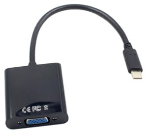 Mikikit Type-c to Vga Converter Cable 1080p Usb-c to Vga Adapter for Monitor Projector Tv Display Black, Compatible Laptop Tablet