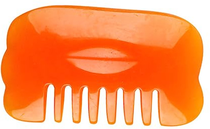 Massagebrett aus Kunstharz für Beine und Schultern | Orange, Glatte Oberfläche, 1 Satz mit 7 Stück, Schabe Design, Verpackung im Beutel