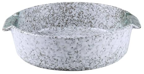TGDGFKIAS platos de horno, platos de tarta de cerámica, Fuente de lasaña redonda con asas, fuente de cerámica for horno con asas, for guisos, tapas y pasteles, apta for microondas y horno(B)