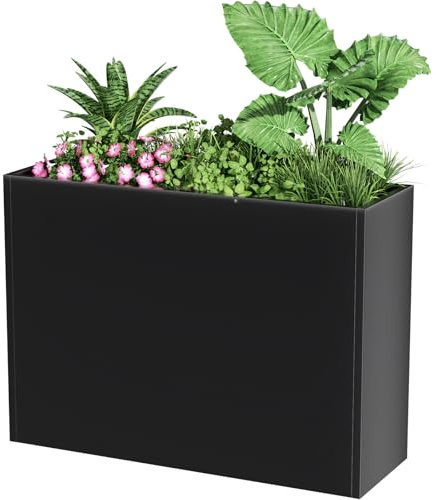 Nessxa Black Metal Planter, 30 L x 12 W x 24 H