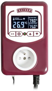 KAISER COMPANY Digitaler Thermostat für Räucheröfen – präzise Temperatursteuerung 15–130 °C, Kalibrierung, LED-Display, für kaltes/warmes/heißes Räuchern, einfache Installation