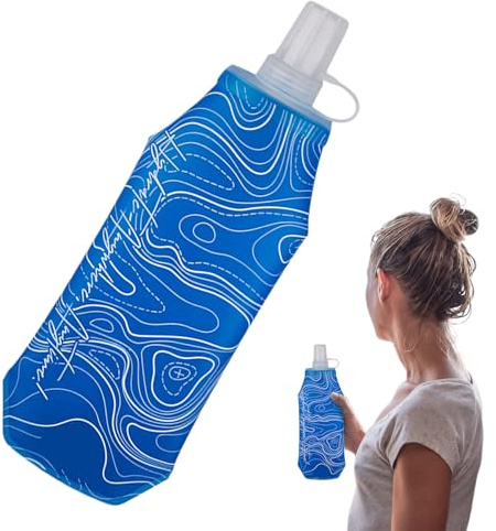 Weqizuerqi Gourde souple - Bouteille d'eau pliable pour le jogging et l'extérieur - Sac d'hydratation en silicone portable pour sports de plein air, cyclisme, randonnées, avion