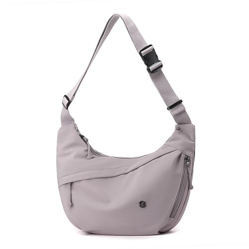 Bolso cruzado de nailon con media luna para mujer, casual, mediano, ligero, bolso de mano de hombro con correa ajustable