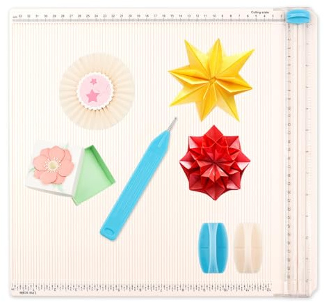 OTCRAFT Paper Trimmer Scoring Board 12 x12 inch with 1 Cutting and 1Scoring Blades Craft Paper Cutter for Folding & Scorer Cover of Book & Gift Box and Photo