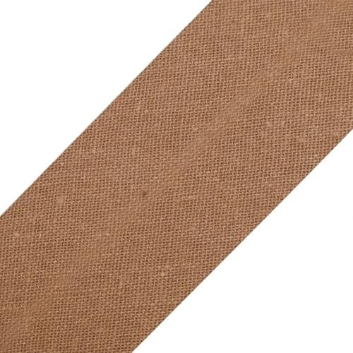cyclingcolors 1x Schrägband aus 100% Baumwolle Breite 30 mm Länge 25 m Hochwertiges Einfassband Baumwollband Schrägband Ideal zum DIY, Dunkelbeige