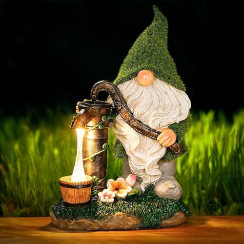 Tqcplfdiddo Solar Gonk Garden Ornaments LED Novelty Statue Outdoor Ornaments Figure for Lawn, Garden Outdoor Decorations Solar Gnomes Garden Statues Outdoor Lighting