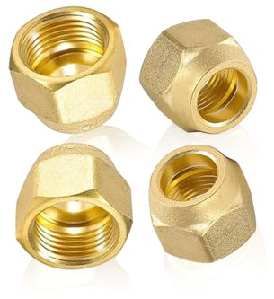 YOUZMY 4 pezzi dado di raccordo svasato da 1/4 per linea refrigerante, per tubo in ottone da 1/4 per condizionamento dell'aria split, collegamento rapido condizionamento dell'aria split (1/4)
