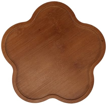 VALICLUD Plateau Bois sur Pied Forme de Fleur Rangement Clés Accessoires Petits Objets Décoration Maison Bureau