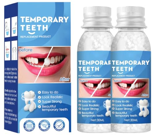 AEIXYA 2 Pezzi Cemento Dentale Definitivo, Otturazione Dentale Provvisoria, Bottiglie Kit Di Riempimento Temporaneo Dente, 30Ml Kit Riparazione Denti Per Riempimento Del Dente Rotto Mancante
