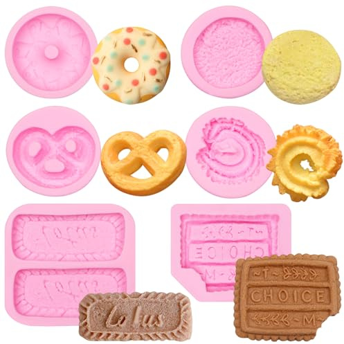Silikonformen für Kekse, Donuts, Karamellkekse und Schokolade | Fondant-Backformen, Für Kuchendekoration und Cupcake-Topper, Geeignet für Süßigkeiten, Butter, Zucker, Gelee