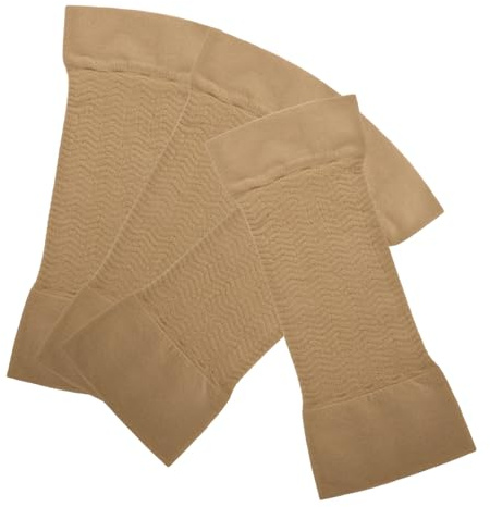 FRCOLOR Mangas de Compresión para Brazos Mujer, 2 Pares, Talla Grande, Color Piel, Faja Adelgazante y Moldeadora, Banda de Compresión Cómoda para Reafirmar y Tonificar Brazos en Uso