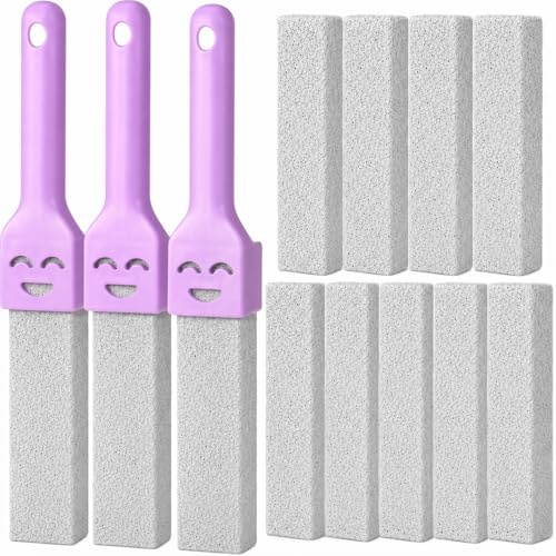 Toilet Pumice Stone with 3 Handles, 9 Pack - Heavy Duty Cleaning Pumice Stones for Toilet Bowl Limescale, Rust & Hard Water Stains | Safe on Porcelain, Sinks, Tiles & BBQ Grills