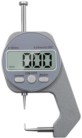 Spessimetro digitale 0-10 mm con teste di misurazione piatte, gomiti e appuntite in acciaio inox, corpo in lega di alluminio, per metallo, carta, stoffa, materiali sottili - Manometro per ispezione