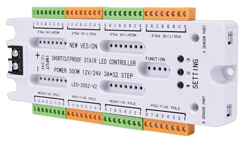 Marhynchus LED-Treppenlicht-Controller, Intelligenter Bewegungssensor, 32-Kanal-Stufenlicht-Controller für Treppen, Sicher zu Verwenden