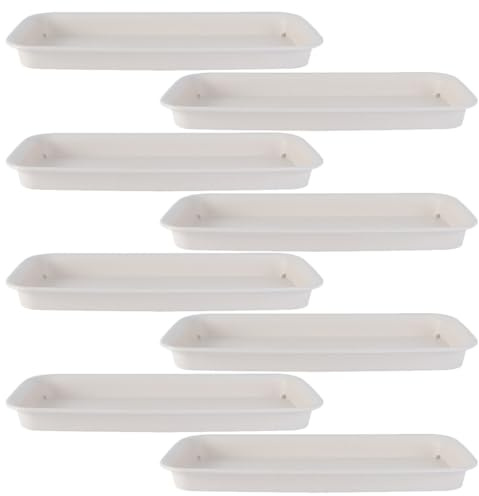 WRITWAA Lot de 8 Bacs Égouttoirs Rectangulaires 310 MM pour Pots de Fleurs en Plastique pour Jardin et Intérieur