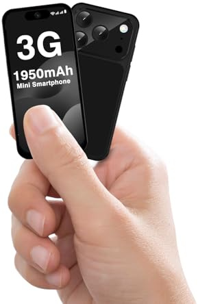 ZOKOE Déblocage de Mini-téléphones 3G, déverrouillage par Reconnaissance faciale, téléphone Portable Double SIM de Secours, Petits Smartphones pour Enfants et étudiants (Noir +3G)
