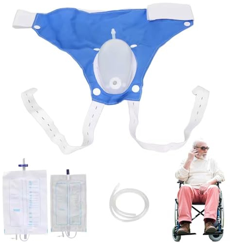 Orinal para hombres - Sistema de recolección de urinarios de incontinencia para personas mayores masculinas, catéter externo de urinario de silicona portátil, dispositivo de drenaje portátil para