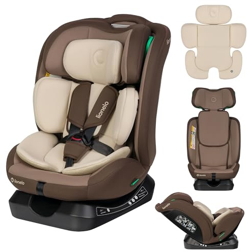 Lionelo Aart i-Size Kinderautositz Gruppe 0/1/2/3, 40-150 cm, 0-12 Jahre | Universelle Gurtmontage, Verstellbare Memory Foam Kopfstuetze, Rueckwaerts und Vorwaertsgerichtet, Abnehmbarer Bezug