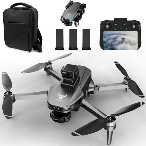 Ledovan SG109MAX2 Drohne mit 4K Kamera für Erwachsene, 3 Achsen Gimbal Stabilization, 3 km Videoübertragung, 6,5-Zoll-Bildschirm, Professionelle Drohne, Flugzeit 90 Minuten, 3 Batterien
