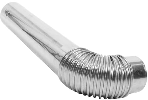 Zerodeko Stainless Steel Stove Chimney Exhaust Pipe High Temperature Resistant Kitchen Vent Hose Easy Installation Silver Colour Replacement Part for Home Heating