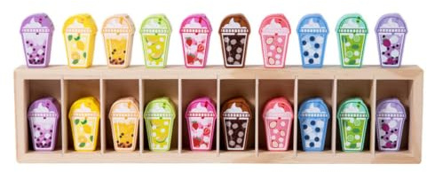 Children Memory Game Wooden Matching With Open Frame Tray Sorting Discs Rounded Edges Organized Storage Slots suitable for cooperative play classroom stations, Fruit Drink Style