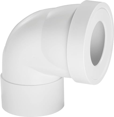 Wirquin 71020102 - Pieza de inodoro color Blanco | Acoplamiento de WC rígido en ángulo, corto, ABS, origen Francia garantizada, blanco