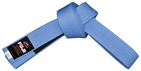 FUJI Brazilian Jiu Jitsu Belt with Rank Bar (for Rank Stripes), BJJ Belt for Adults, Blue, Size A3